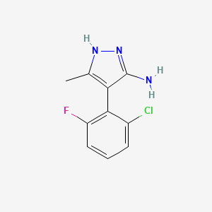 molecular formula C10H9ClFN3 B13545863 4-(2-chloro-6-fluorophenyl)-3-methyl-1H-pyrazol-5-amine 