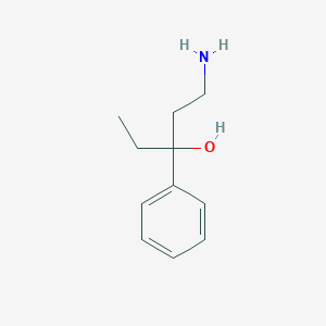 molecular formula C11H17NO B13545934 1-Amino-3-phenylpentan-3-ol 