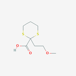 molecular formula C8H14O3S2 B13545975 2-(2-Methoxyethyl)-1,3-dithiane-2-carboxylicacid 