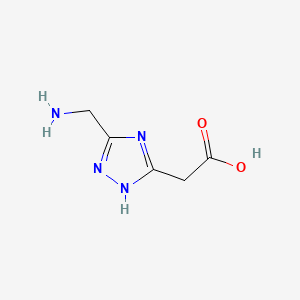 molecular formula C5H8N4O2 B13546040 2-[5-(aminomethyl)-4H-1,2,4-triazol-3-yl]acetic acid 