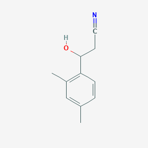 molecular formula C11H13NO B13546081 3-(2,4-Dimethylphenyl)-3-hydroxypropanenitrile 