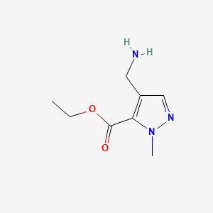 molecular formula C8H13N3O2 B13546086 ethyl 4-(aminomethyl)-1-methyl-1H-pyrazole-5-carboxylate 