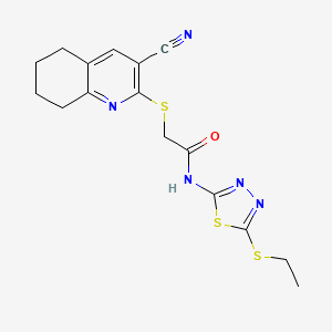 2-[(3-Cyano-5,6,7,8-tetrahydroquinolin-2-YL)sulfanyl]-N-[5-(ethylsulfanyl)-1,3,4-thiadiazol-2-YL]acetamide