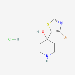 molecular formula C8H12BrClN2OS B13546183 4-(4-Bromo-1,3-thiazol-5-yl)piperidin-4-olhydrochloride 