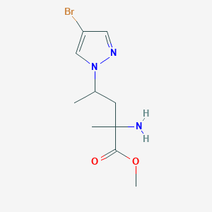 Methyl 2-amino-4-(4-bromo-1h-pyrazol-1-yl)-2-methylpentanoate