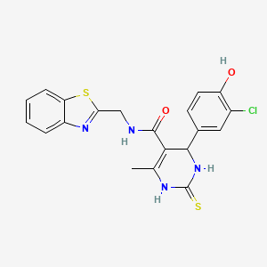 N-[(1,3-benzothiazol-2-yl)methyl]-4-(3-chloro-4-hydroxyphenyl)-6-methyl-2-sulfanylidene-1,2,3,4-tetrahydropyrimidine-5-carboxamide