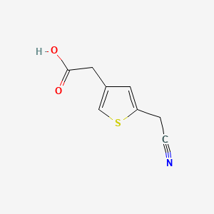 molecular formula C8H7NO2S B13546220 2-[5-(Cyanomethyl)thiophen-3-yl]aceticacid 