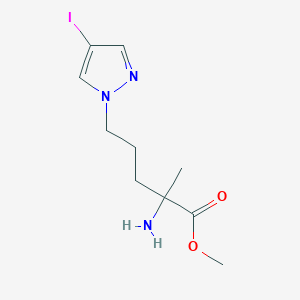 Methyl 2-amino-5-(4-iodo-1h-pyrazol-1-yl)-2-methylpentanoate