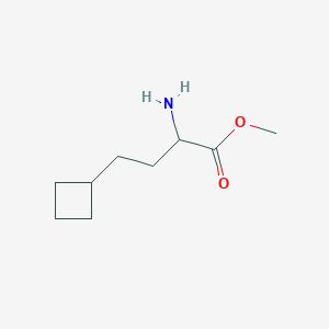 molecular formula C9H17NO2 B13546240 Methyl 2-amino-4-cyclobutylbutanoate 