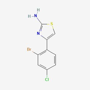 molecular formula C9H6BrClN2S B13546279 4-(2-Bromo-4-chlorophenyl)-1,3-thiazol-2-amine 