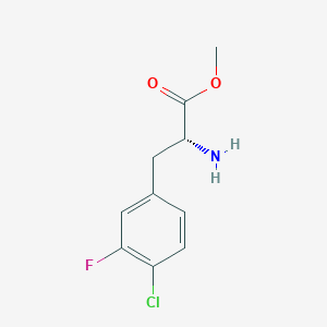 molecular formula C10H11ClFNO2 B13546288 Methyl (R)-2-amino-3-(4-chloro-3-fluorophenyl)propanoate 