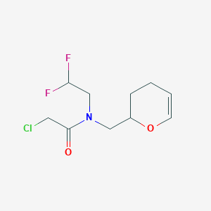 2-chloro-N-(2,2-difluoroethyl)-N-[(3,4-dihydro-2H-pyran-2-yl)methyl]acetamide