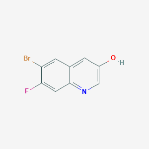 molecular formula C9H5BrFNO B13546310 6-Bromo-7-fluoroquinolin-3-ol 