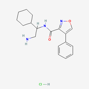 molecular formula C18H24ClN3O2 B13546347 N-(2-amino-1-cyclohexylethyl)-4-phenyl-1,2-oxazole-3-carboxamide hydrochloride 