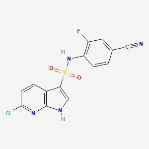 6-chloro-N-(4-cyano-2-fluorophenyl)-1H-pyrrolo[2,3-b]pyridine-3-sulfonamide