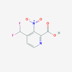 molecular formula C7H4F2N2O4 B13546519 4-(Difluoromethyl)-3-nitropicolinic acid 