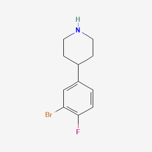 molecular formula C11H13BrFN B13546534 4-(3-Bromo-4-fluorophenyl)piperidine 