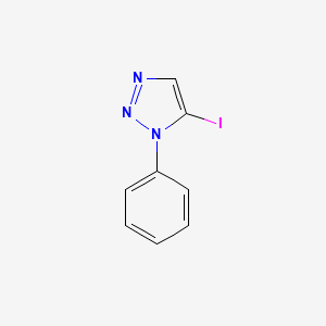 molecular formula C8H6IN3 B13546781 5-Iodo-1-phenyl-1H-1,2,3-triazole 