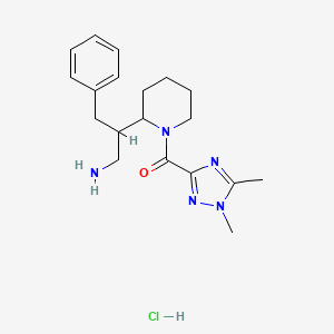 [2-(1-Amino-3-phenylpropan-2-yl)piperidin-1-yl]-(1,5-dimethyl-1,2,4-triazol-3-yl)methanone;hydrochloride