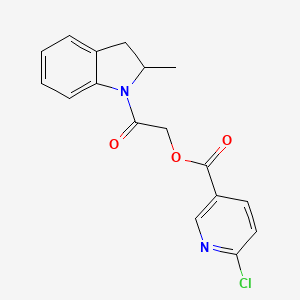 [2-(2-Methyl-2,3-dihydroindol-1-yl)-2-oxoethyl] 6-chloropyridine-3-carboxylate