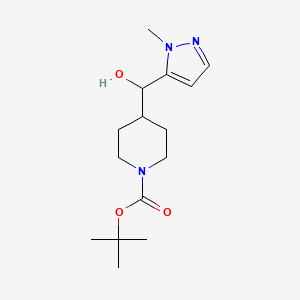 molecular formula C15H25N3O3 B13547104 tert-Butyl 4-(hydroxy(1-methyl-1H-pyrazol-5-yl)methyl)piperidine-1-carboxylate 