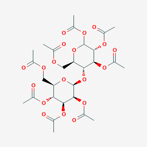 molecular formula C28H38O19 B1354717 1,2,3,6-Tetra-O-acetyl-4-O-(2,3,4,6-tetra-O-acetyl-b-D-mannopyranosyl)-D-glucopyranose 