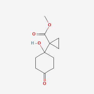 molecular formula C11H16O4 B13547280 Methyl1-(1-hydroxy-4-oxocyclohexyl)cyclopropane-1-carboxylate 