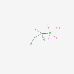 molecular formula C5H9BF3K B13547283 Potassium trans-trifluoro(2-ethylcyclopropyl)borate 