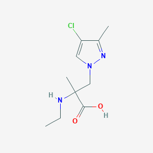 molecular formula C10H16ClN3O2 B13547311 3-(4-Chloro-3-methyl-1h-pyrazol-1-yl)-2-(ethylamino)-2-methylpropanoic acid 