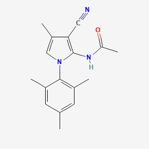 molecular formula C17H19N3O B1354744 N-[3-Cyano-4-methyl-1-(2,4,6-trimethyl-phenyl)-1H-pyrrol-2-YL]-acetamide 