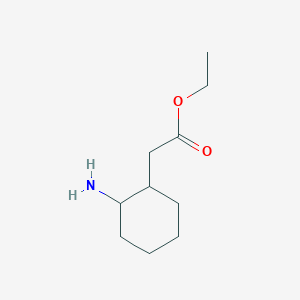 molecular formula C10H19NO2 B13547449 Ethyl 2-(2-aminocyclohexyl)acetate 