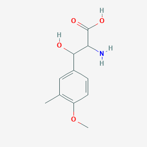 molecular formula C11H15NO4 B13547461 2-Amino-3-hydroxy-3-(4-methoxy-3-methylphenyl)propanoic acid 