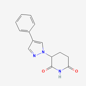 molecular formula C14H13N3O2 B13547473 3-(4-phenyl-1H-pyrazol-1-yl)-2,6-Piperidinedione 