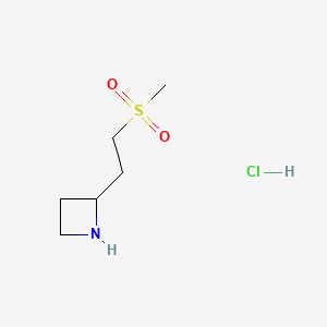 molecular formula C6H14ClNO2S B13547481 2-(2-Methanesulfonylethyl)azetidine hydrochloride 