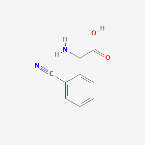 molecular formula C9H8N2O2 B13547574 2-Amino-2-(2-cyanophenyl)acetic acid 