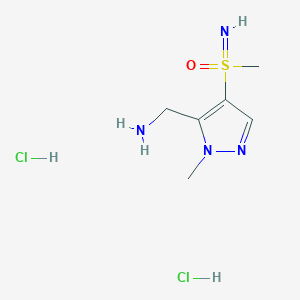 molecular formula C6H14Cl2N4OS B13547602 [5-(aminomethyl)-1-methyl-1H-pyrazol-4-yl](imino)methyl-lambda6-sulfanone dihydrochloride 