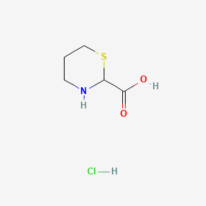 molecular formula C5H10ClNO2S B13547610 1,3-Thiazinane-2-carboxylicacidhydrochloride CAS No. 2825006-19-5