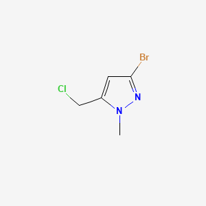 molecular formula C5H6BrClN2 B13547616 3-bromo-5-(chloromethyl)-1-methyl-1H-pyrazole 