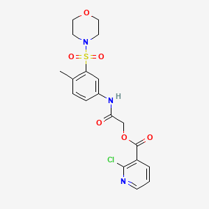 molecular formula C19H20ClN3O6S B13547630 [2-(4-Methyl-3-morpholin-4-ylsulfonylanilino)-2-oxoethyl] 2-chloropyridine-3-carboxylate CAS No. 389812-18-4