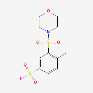 molecular formula C11H14FNO5S2 B13547662 4-Methyl-3-(morpholine-4-sulfonyl)benzene-1-sulfonylfluoride 