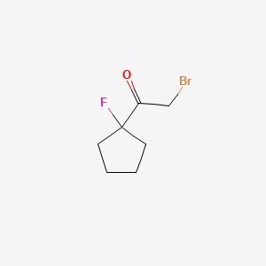 molecular formula C7H10BrFO B13547670 2-Bromo-1-(1-fluorocyclopentyl)ethan-1-one 