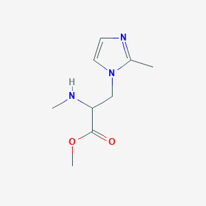 molecular formula C9H15N3O2 B13547691 Methyl 3-(2-methyl-1h-imidazol-1-yl)-2-(methylamino)propanoate 