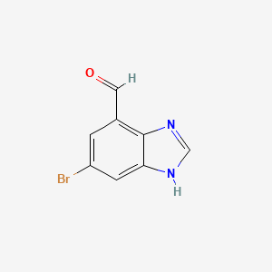 molecular formula C8H5BrN2O B13547722 5-Bromobenzimidazole-7-carbaldehyde CAS No. 1806517-12-3