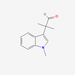 molecular formula C13H15NO B13547730 2-methyl-2-(1-methyl-1H-indol-3-yl)propanal 