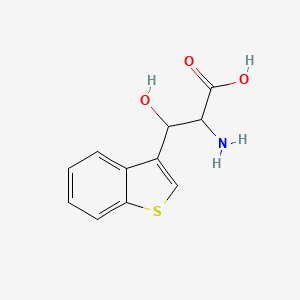 molecular formula C11H11NO3S B13547791 2-Amino-3-(benzo[b]thiophen-3-yl)-3-hydroxypropanoic acid 