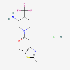 1-[3-Amino-4-(trifluoromethyl)piperidin-1-yl]-2-(2,5-dimethyl-1,3-thiazol-4-yl)ethanone;hydrochloride