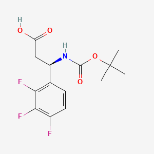 molecular formula C14H16F3NO4 B13547894 (R)-3-((tert-Butoxycarbonyl)amino)-3-(2,3,4-trifluorophenyl)propanoic acid 