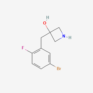 molecular formula C10H11BrFNO B13547897 3-(5-Bromo-2-fluorobenzyl)azetidin-3-ol 