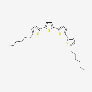 molecular formula C28H34S4 B1354794 5,5'''-Dihexyl-2,2':5',2'':5'',2'''-quaterthiophene CAS No. 132814-92-7