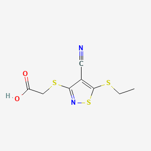 2-{[4-Cyano-5-(ethylsulfanyl)-1,2-thiazol-3-yl]sulfanyl}acetic acid